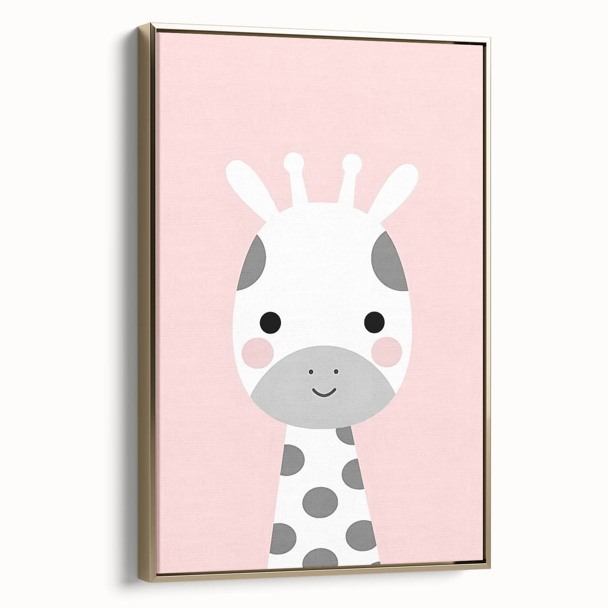 Nursery Wall Art – Adorable Pink Giraffe Illustration for Kids