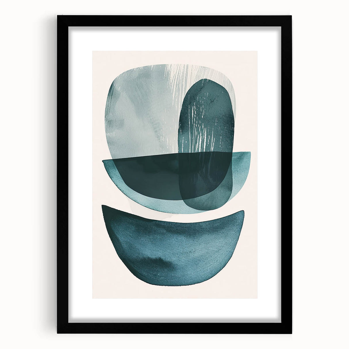 Contemporary Dining Art Pieces – Teal & Blue Abstract Wall Print