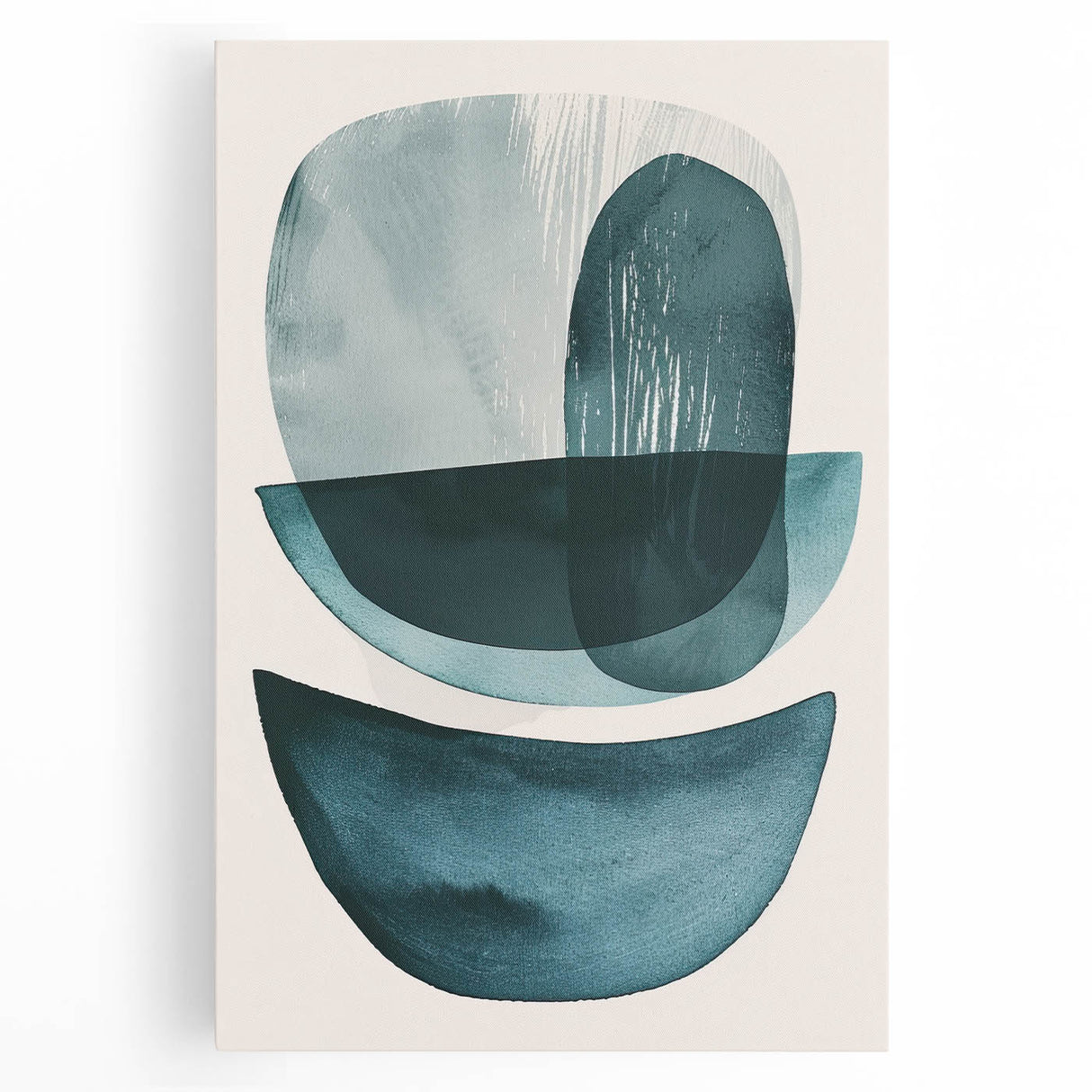 Contemporary Dining Art Pieces – Teal & Blue Abstract Wall Print