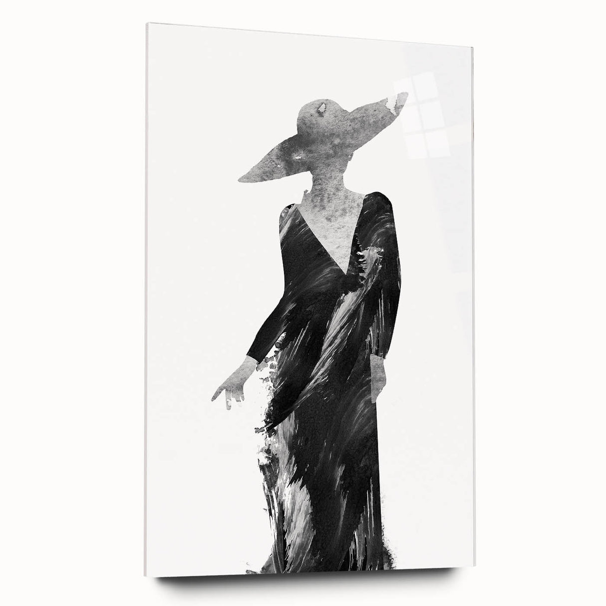 Abstract figurative acrylic artwork displayed in side view, showcasing vibrant colors and fluid shapes, perfect for modern home decor and artistic expression.