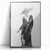 Framed abstract figurative artwork in silver acrylic, showcasing a modern design with vibrant colors and intricate details, perfect for contemporary home decor.