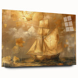 Abstract landscape wall art displayed in acrylic glass, showcasing vibrant colors and fluid shapes, ideal for contemporary home decor. Side view reveals sleek design and premium finish, enhancing any living space.