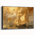 Framed black canvas wall art displaying an abstract landscape design with vibrant colors and intricate textures, ideal for modern home decor.