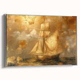 Framed canvas wall art showcasing an abstract landscape design in soothing colors, featuring a sleek silver frame that enhances the modern aesthetic.