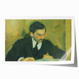 Portrait of a Man Reading - Abstract Modern Wall Art in Earth Tones