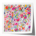 Abstract floral wall art print showcasing vibrant colors and intricate designs, elegantly displayed in a modern living room setting, perfect for home decor enhancement.