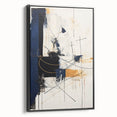 Abstract minimalist wall art canvas featuring a sleek black frame, showcasing an elegant design that enhances modern decor with its clean lines and sophisticated aesthetic.