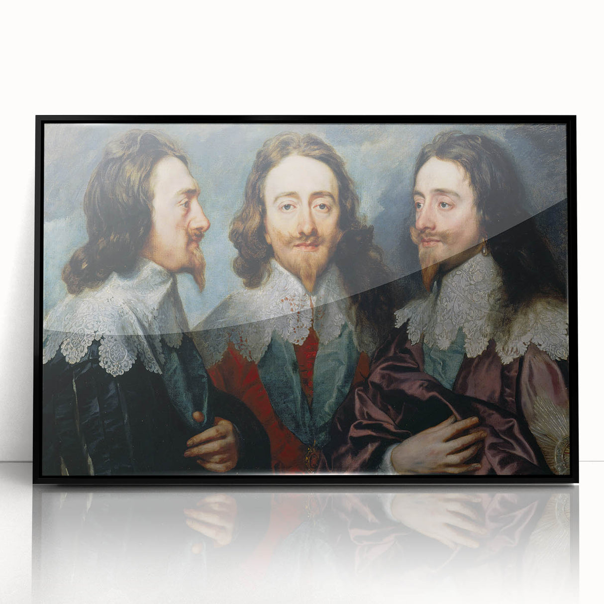 Baroque Art - Triple Portrait of Regal Elegance