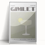 Art deco poster featuring an assortment of stylized food and drinks in muted pastel tones, framed acrylic.