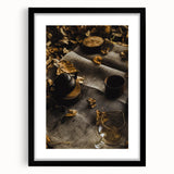 Extra large abstract art print with textured, colorful foliage design on a black framed canvas, ideal for living room decor.
