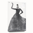 Abstract figurative acrylic artwork displayed in a glass frame, showcasing vibrant colors and intricate pin detailing, ideal for modern home decor and art enthusiasts.
