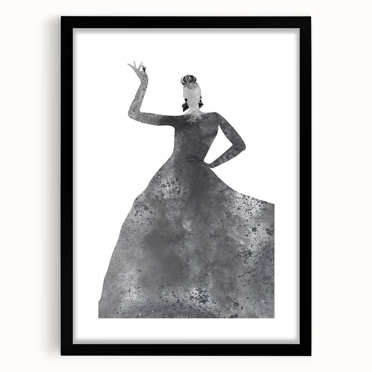 Abstract figurative art framed in a sleek black mat, showcasing a modern design ideal for contemporary home decor. Perfect for gallery walls or as a statement piece.