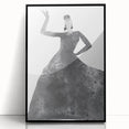 Abstract framed acrylic artwork showcasing a dynamic figurative design in bold black tones, perfect for modern home decor or art enthusiasts.