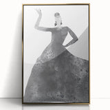 Framed abstract figurative art print in vibrant gold and earthy tones, showcasing a modern artistic interpretation. Ideal for contemporary home decor.