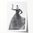 Abstract figurative art print showcasing vibrant colors and dynamic shapes, rolled and ready for display, ideal for modern home decor and art enthusiasts.