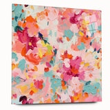Abstract floral wall art displayed in an acrylic glass frame, showcasing vibrant colors and intricate patterns, ideal for modern home decor. Perfect for adding a stylish touch to living spaces.