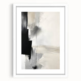 Abstract minimalist wall art framed in white with a mat, showcasing soft pastel colors and geometric shapes, perfect for modern home decor. Ideal for enhancing interior aesthetics and adding a touch of sophistication to any room.