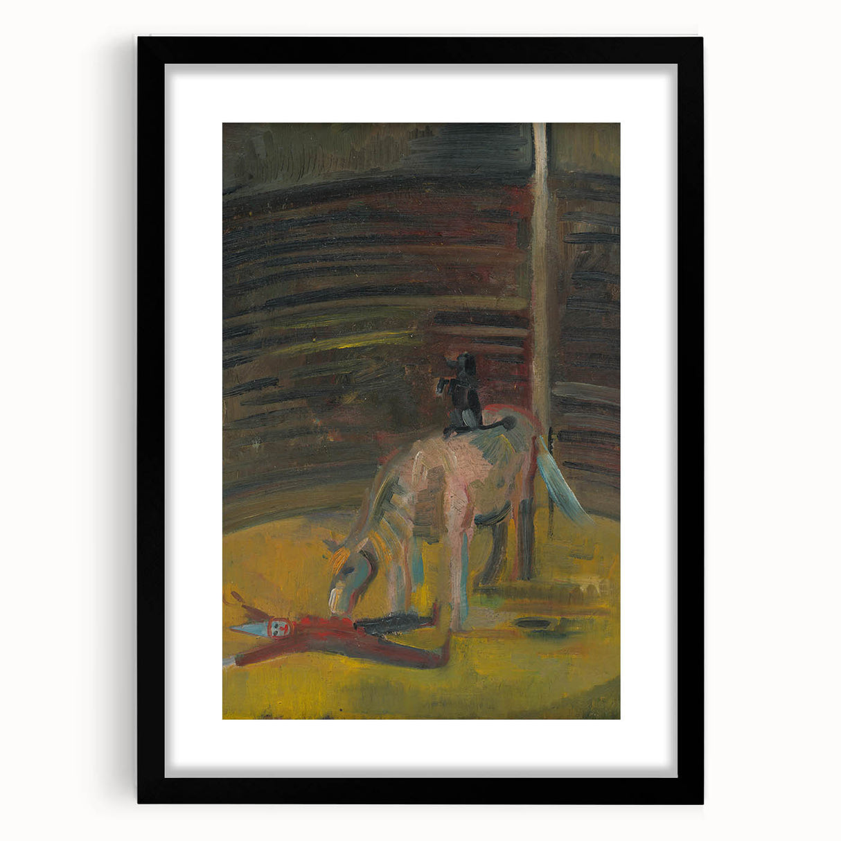Expressionism Wall Art - Circus Motif with Horse and Performer Scene