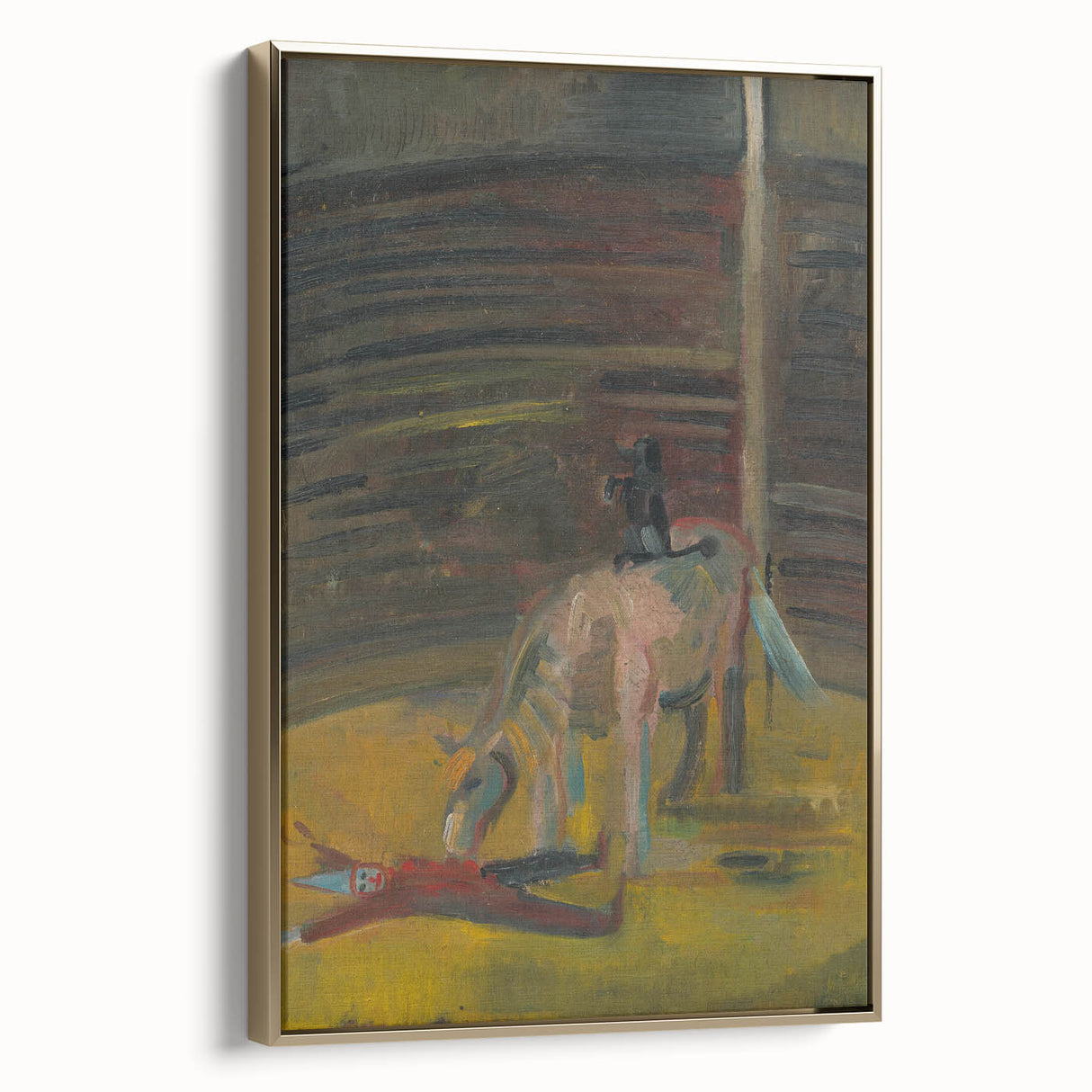 Expressionism Wall Art - Circus Motif with Horse and Performer Scene