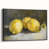 Black and white vintage poster art of assorted fruits on a framed canvas, ideal for bedroom wall decor.