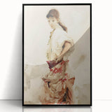 Impressionist Watercolor Art - Girl in Spanish Costume - Sargent’s Portrait Print