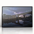 Framed acrylic artwork of a black landscape bridge, showcasing intricate details and vibrant colors, perfect for modern home decor and art enthusiasts.