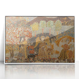 Angelic Garden Scene - Colorful Modern Wall Art with Floral Details