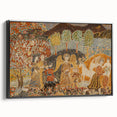 Angelic Garden Scene - Colorful Modern Wall Art with Floral Details