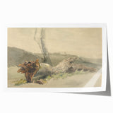 Realism Art Prints - The Fallen Tree Nature Study Canvas Art Print