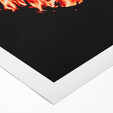 Art deco poster featuring an autumnal forest scene on rolled canvas, suitable for dining room decor.