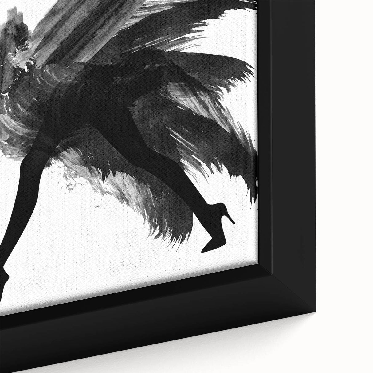 Close-up of an abstract figurative framed canvas artwork showcasing vibrant colors and intricate details, perfect for modern home décor or art enthusiasts.