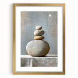Abstract minimalist wall art framed with a mat, featuring a sleek gold border, showcasing a contemporary design ideal for modern home decor.