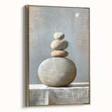 Abstract minimalist wall art featuring a gold-accented design on a framed canvas, showcasing a side view that highlights the sleek lines and modern aesthetic, perfect for contemporary home decor. The elegant gold tones add a touch of sophistication to the overall piece, making it an ideal addition to any stylish interior.