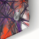 Large Abstract Wall Art – Energetic Red and Purple Motion Lines