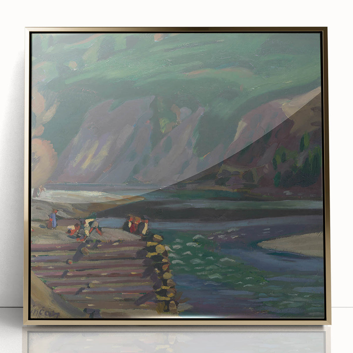 Expressionism Wall Art - River Scene in Dolný Kubín Landscape