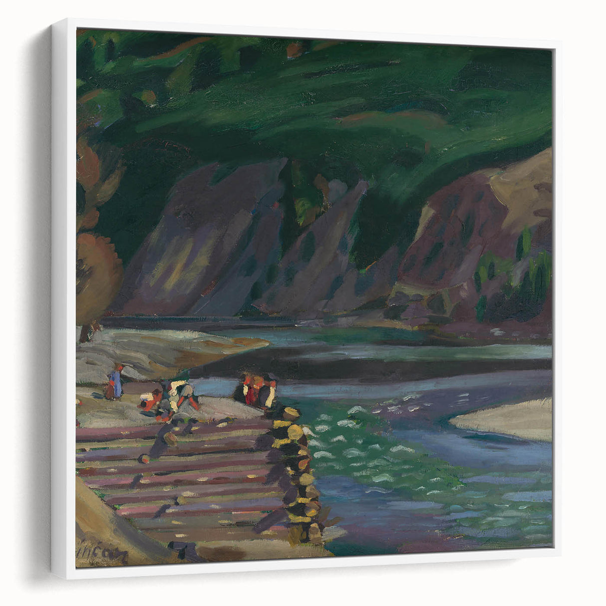 Expressionism Wall Art - River Scene in Dolný Kubín Landscape