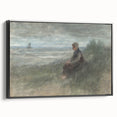 Girl in the Dunes by Jozef Israëls: Serene Coastal Impressionist Art