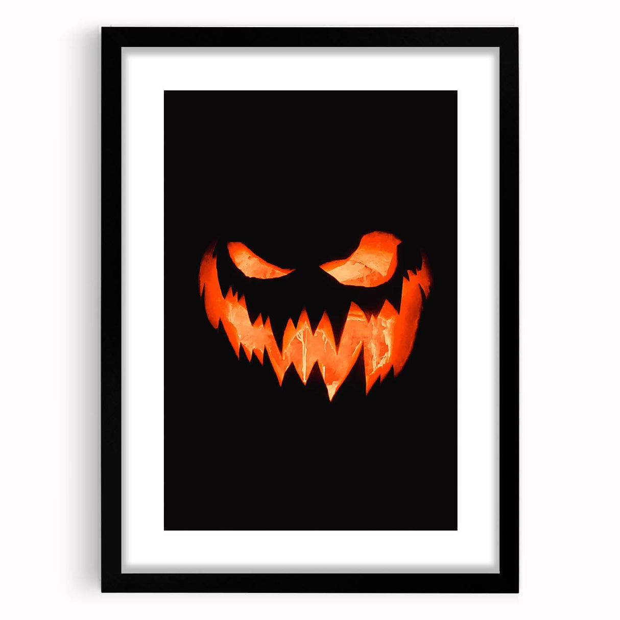 Extra large abstract art print with vibrant autumn colors on a textured canvas, framed in black, ideal for living room decor.