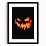 Extra large abstract art print with vibrant autumn colors on a textured canvas, framed in black, ideal for living room decor.
