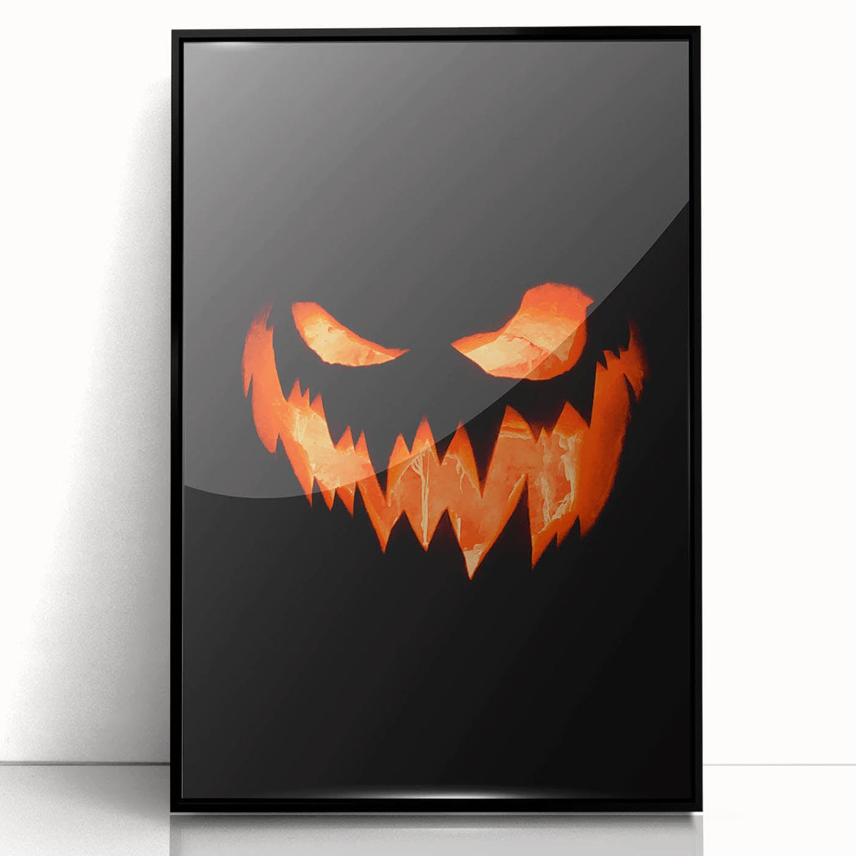 Large abstract wall art featuring autumnal shades on acrylic, framed in black, suitable for modern living room decor.