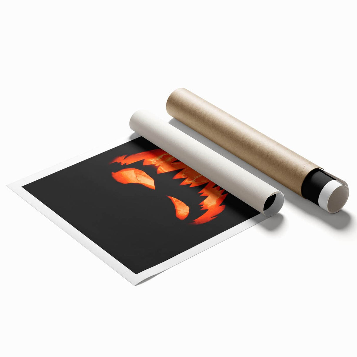 Extra large rolled print featuring a fall floral design in warm orange and red tones.