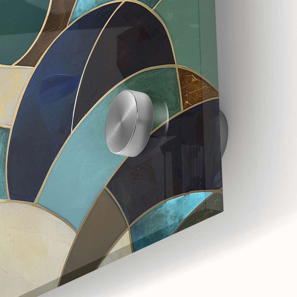 Elegant Teal Abstract Living Room Wall Art - Modern Canvas Print
