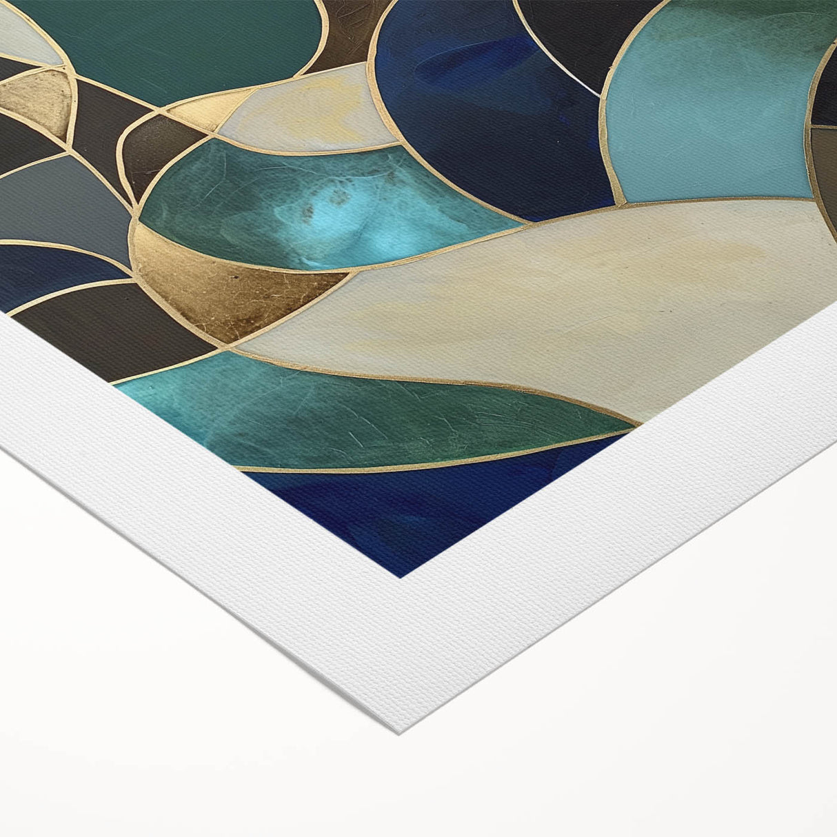 Elegant Teal Abstract Living Room Wall Art - Modern Canvas Print