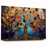 Abstract floral wall art displayed in a sleek glass frame, showcasing vibrant colors and intricate designs, perfect for modern home decor. This side view highlights the elegance and clarity of the acrylic glass, making it an eye-catching addition to any room.
