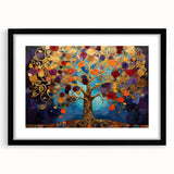 Abstract floral wall art framed in black, featuring vibrant colors and intricate designs, perfect for modern home decor, enhancing any living space with elegance.