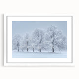 Abstract landscape wall art framed in white with a mat, showcasing a blend of soft pastel colors and organic shapes, perfect for modern home decor.