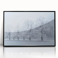 Framed acrylic wall art showcasing an abstract landscape design with vibrant colors and bold shapes, presented in a sleek black frame, ideal for modern decor.