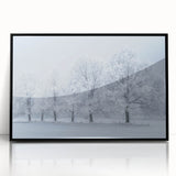 Framed acrylic wall art showcasing an abstract landscape design with vibrant colors and bold shapes, presented in a sleek black frame, ideal for modern decor.