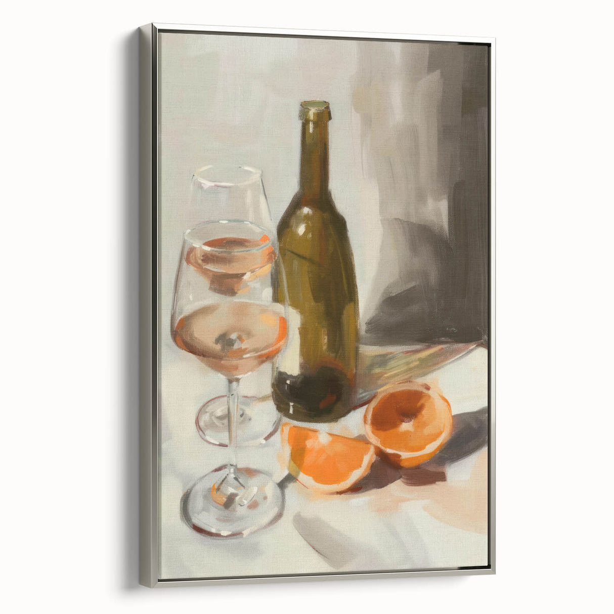 Landscape art painting of colorful fruits, vintage poster style, in a black frame on canvas, ideal for kitchen decor.