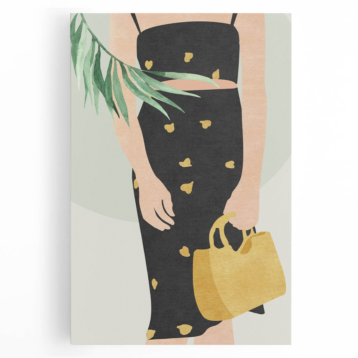 Abstract figurative stretched canvas artwork showcasing vibrant colors and dynamic shapes, perfect for modern decor. Ideal for adding artistic flair to living spaces.